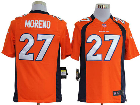 NFL Denver Broncos 27 Moreno Authentic Orange Nike Game Jerseys